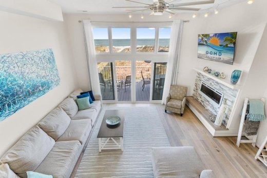 beach view in living room